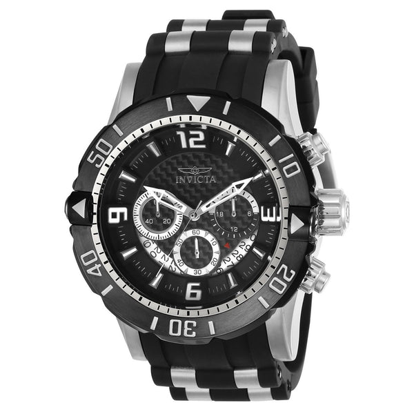 Invicta Men's 23696 Pro Diver Scuba Black and Silver Polyurethane