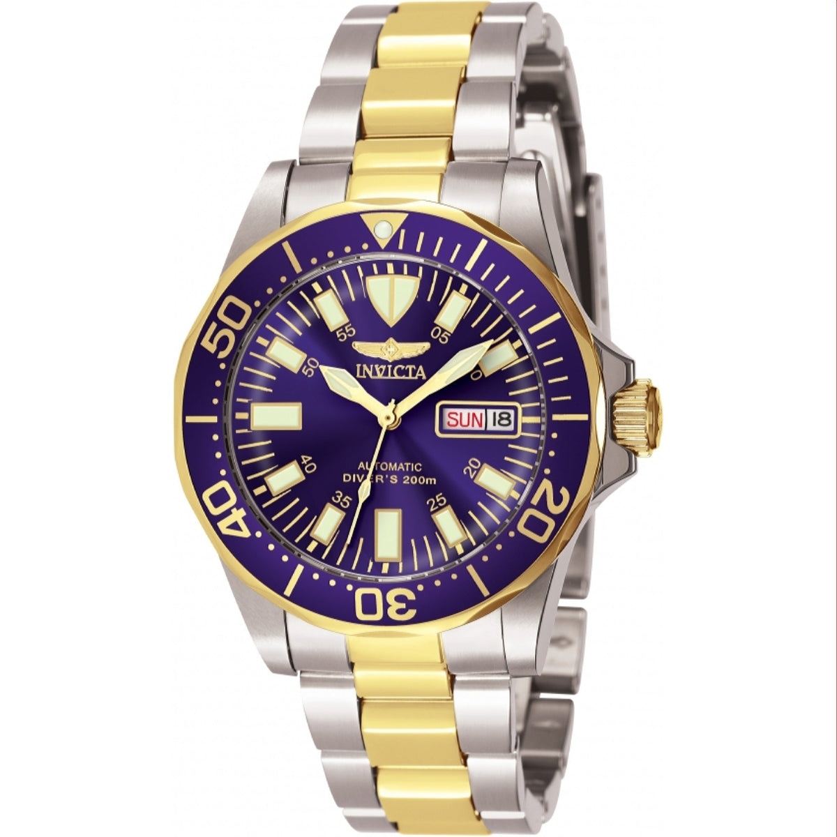Invicta Men&#39;s 7046 Signature Automatic Gold-Tone and Silver Stainless Steel Watch