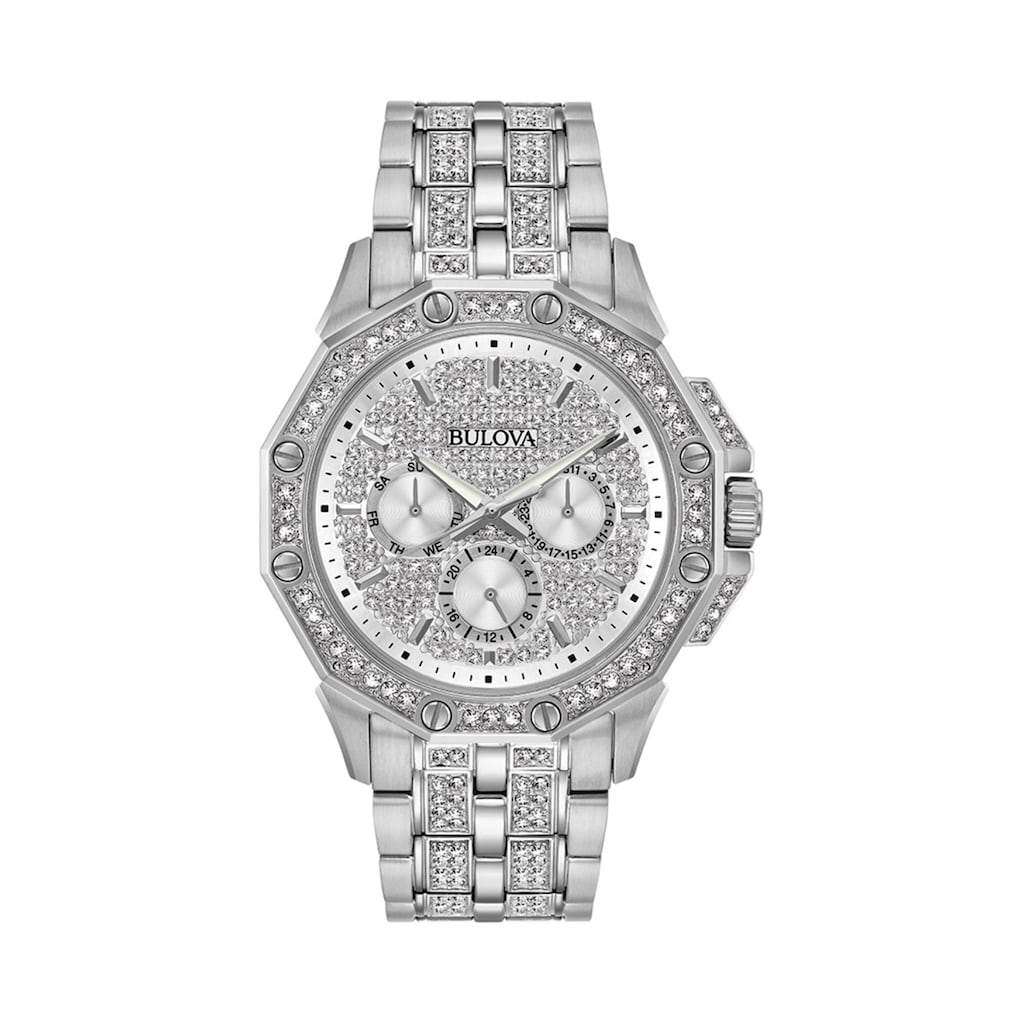 Bulova Men&#39;s 96C134 Crystal Stainless Steel with Sets of Crystal Watch