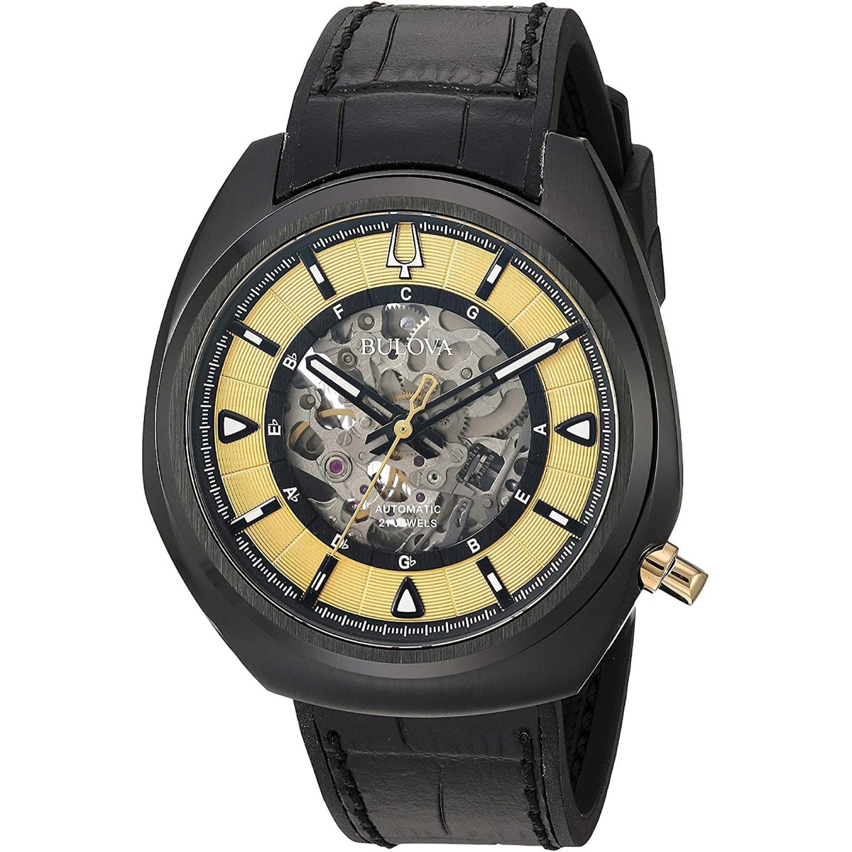 Bulova Men&#39;s 98A241 Black Leather Watch