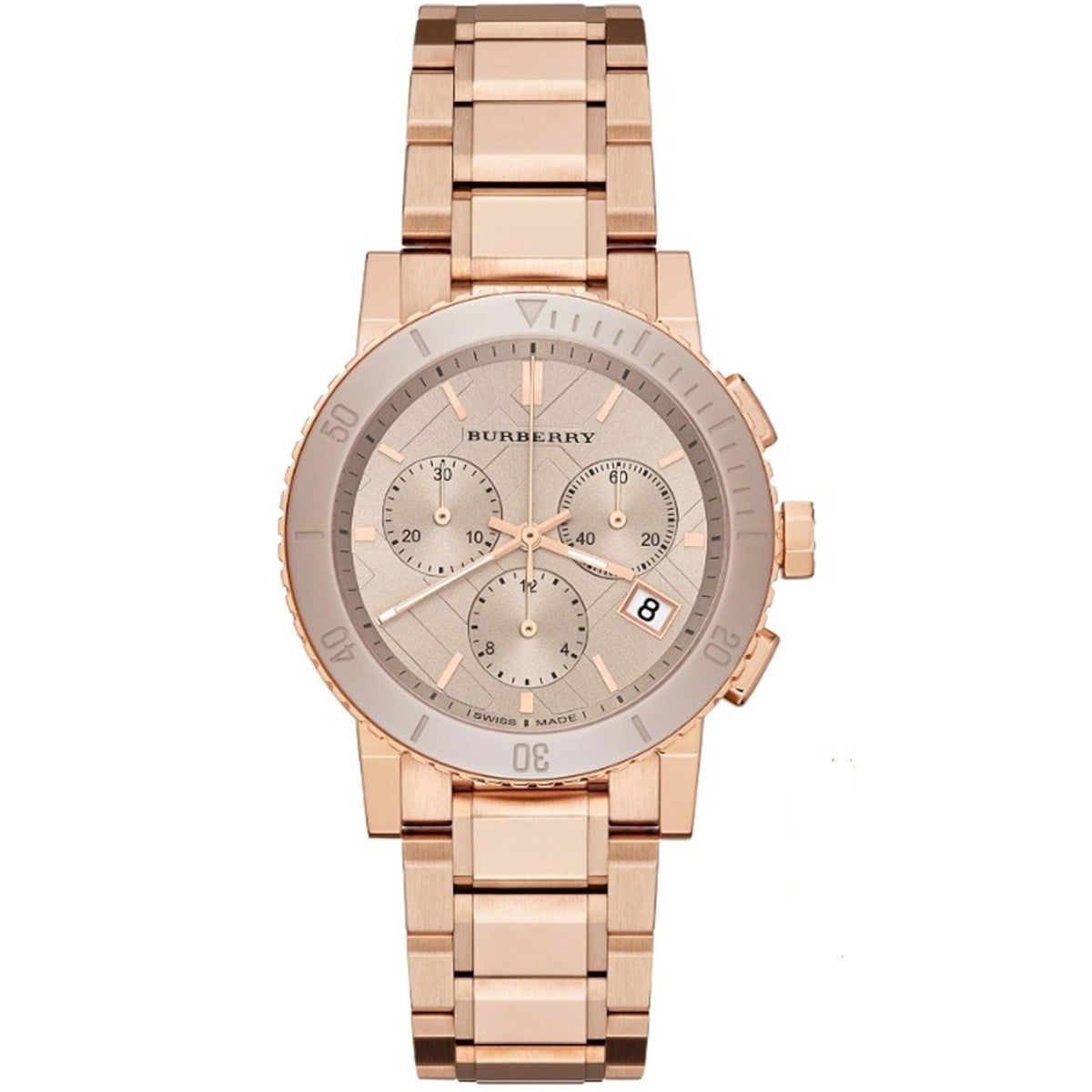 Burberry Women&#39;s BU9703 The City Chronograph Rose-Tone Stainless Steel Watch