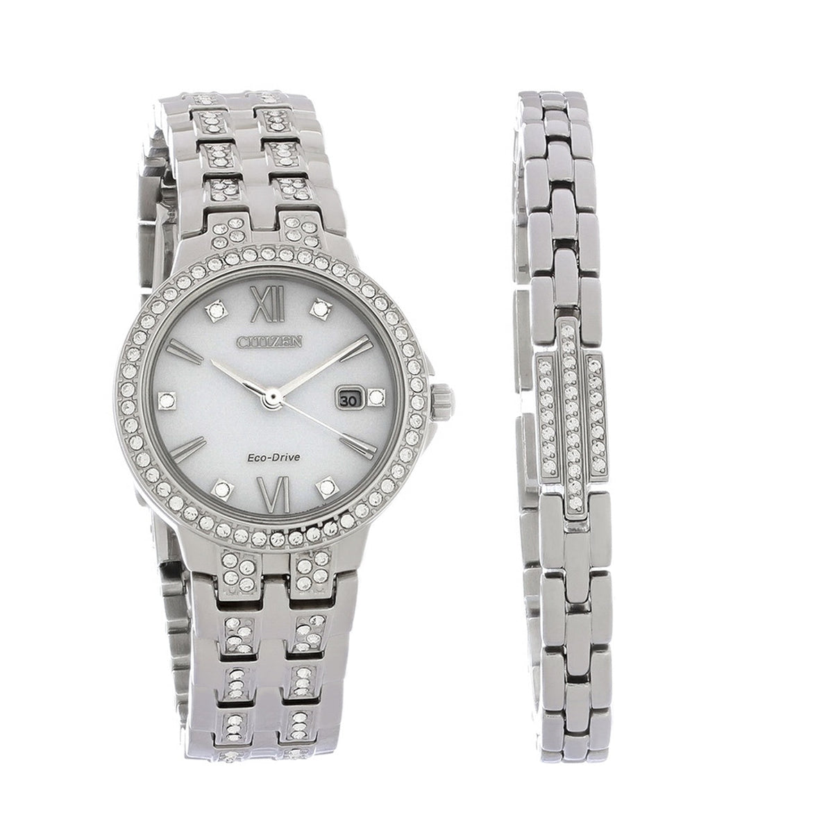 Citizen Women&#39;s EW2341-63A Eco-Drive Crystal Stainless Steel Watch