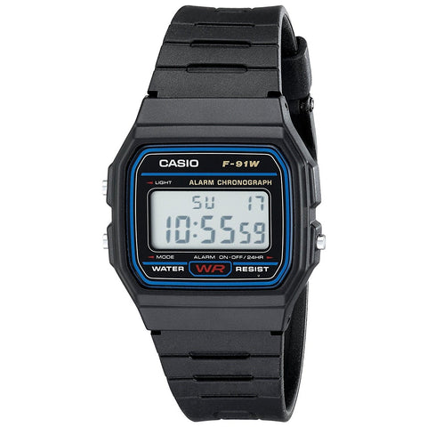 Casio Men's F91W-1 Classic Digital Black Resin Watch