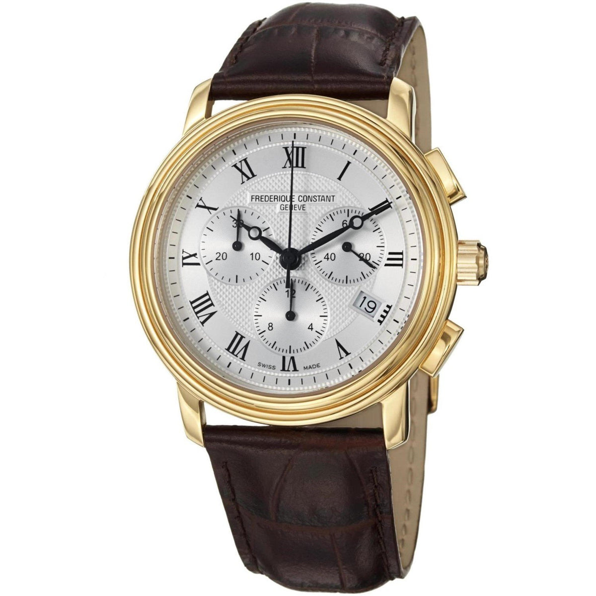 Frederique Constant Men&#39;s FC-292MC4P5 Persuasion Chronograph Brown Leather Watch