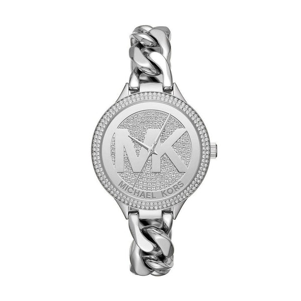Michael Kors Women's MK3473 Parker MK Logo Crystal Stainless Steel