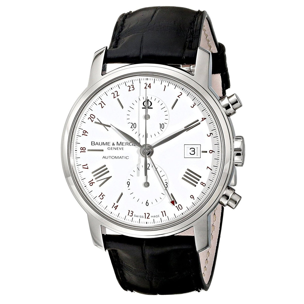 Baume &amp; Mercier Men&#39;s MOA08851 Classima Executives Chronograph Automatic Black Leather Watch