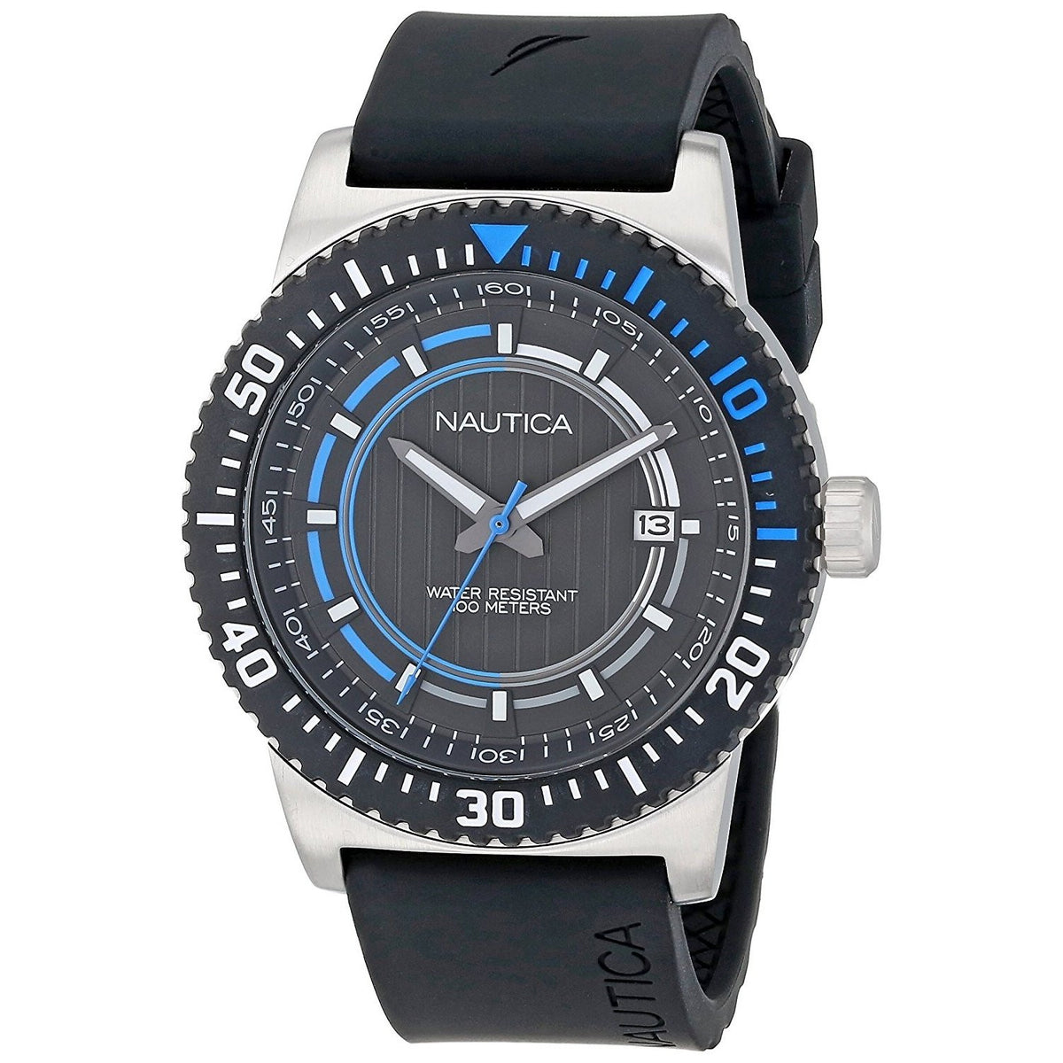 Nautica Unisex N12636G NST Black Silicone Watch