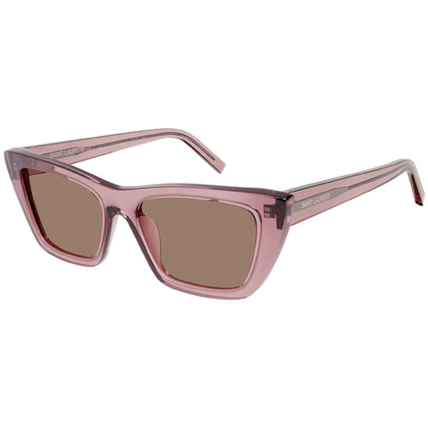 Saint Laurent Women's Sunglasses Spring Summer 2022 Pink Brown Nylon Nylon Transparent SL 276 MICA 029