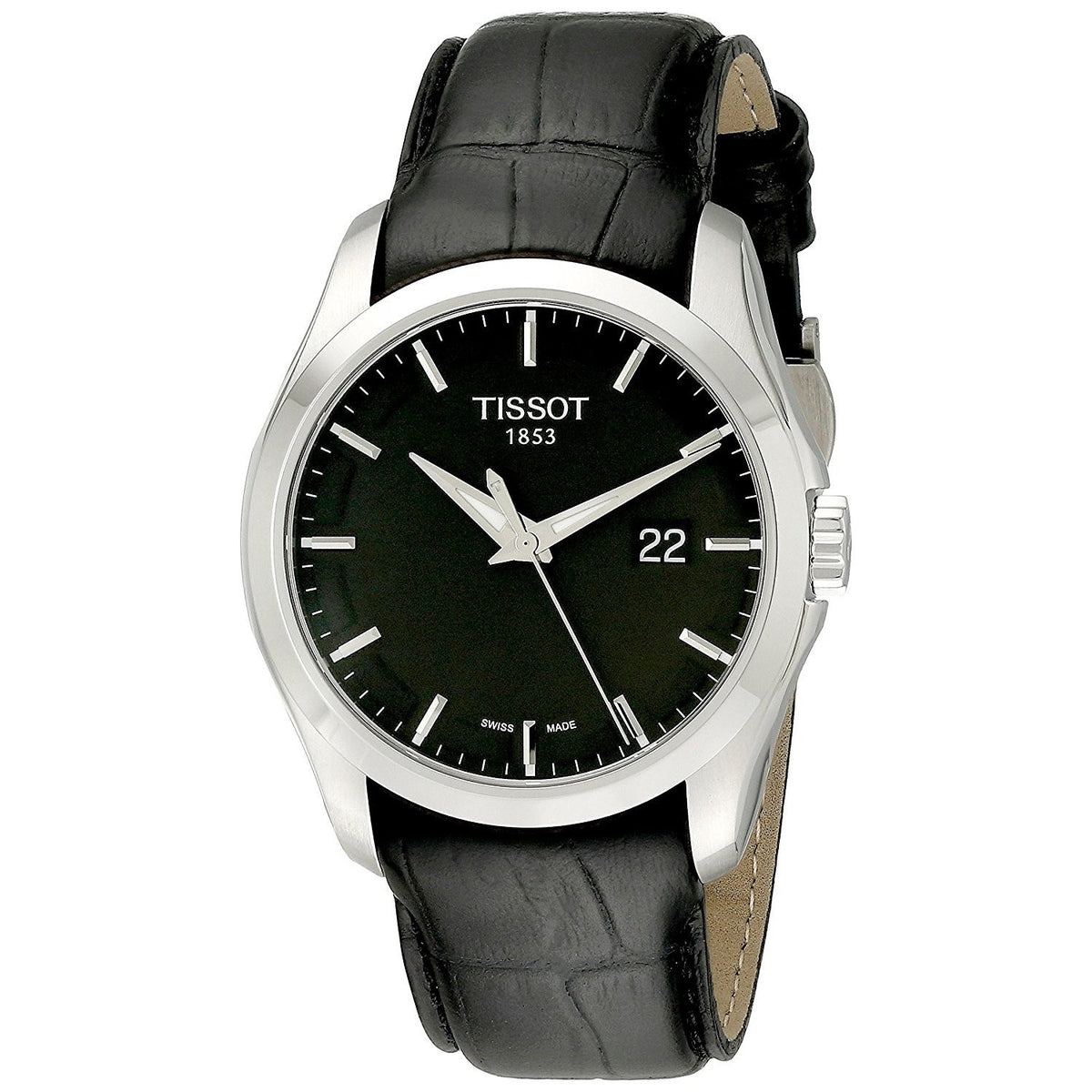 Tissot Men&#39;s T0354101605100 Couturier Black Leather Watch