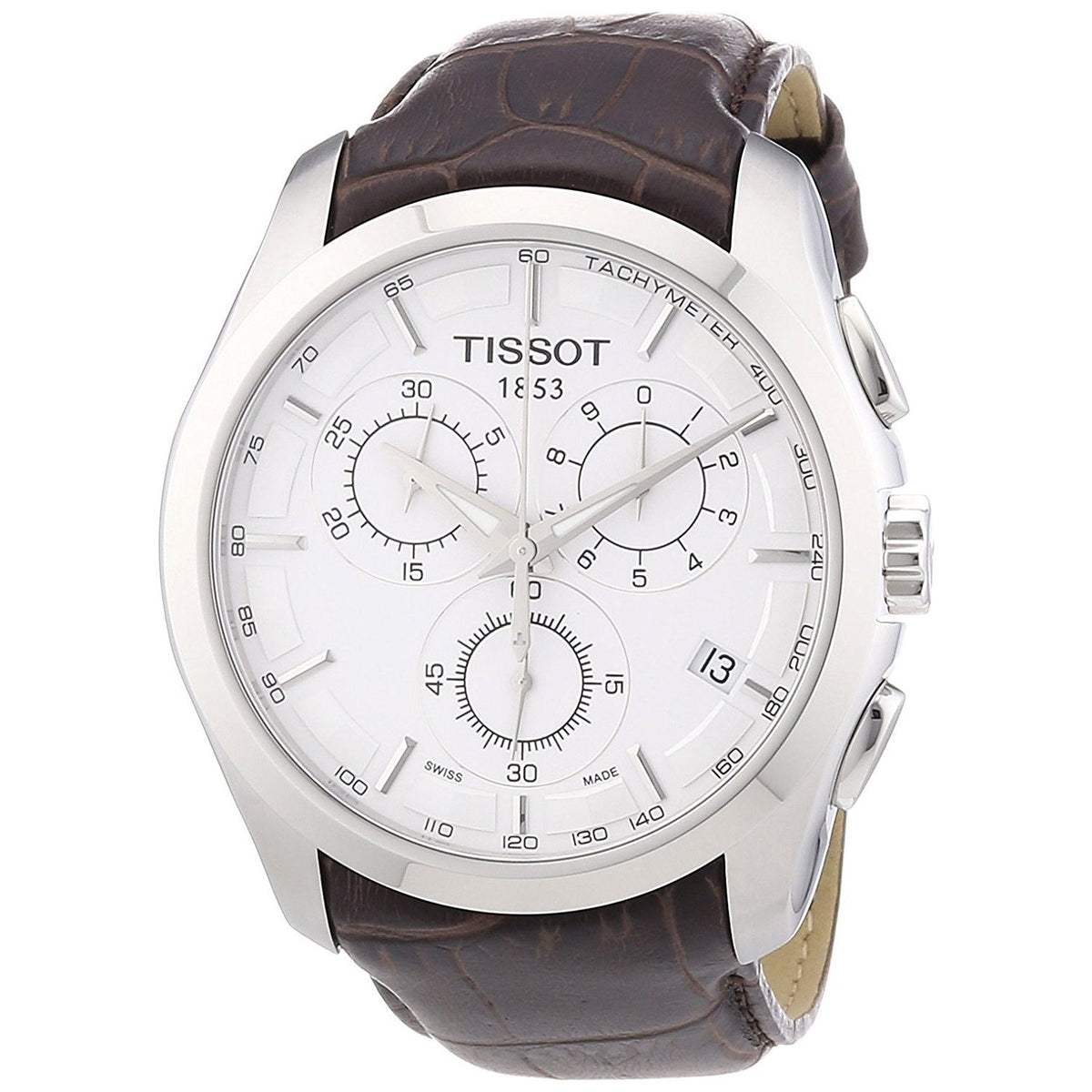Tissot Men&#39;s T0356171603100 Couturier Chronograph Brown Leather Watch