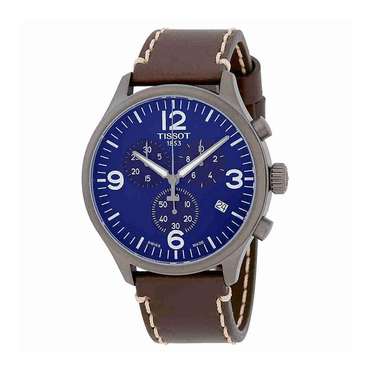 Tissot Men&#39;s T1166173604700 T-Sport Chronograph Brown Leather Watch