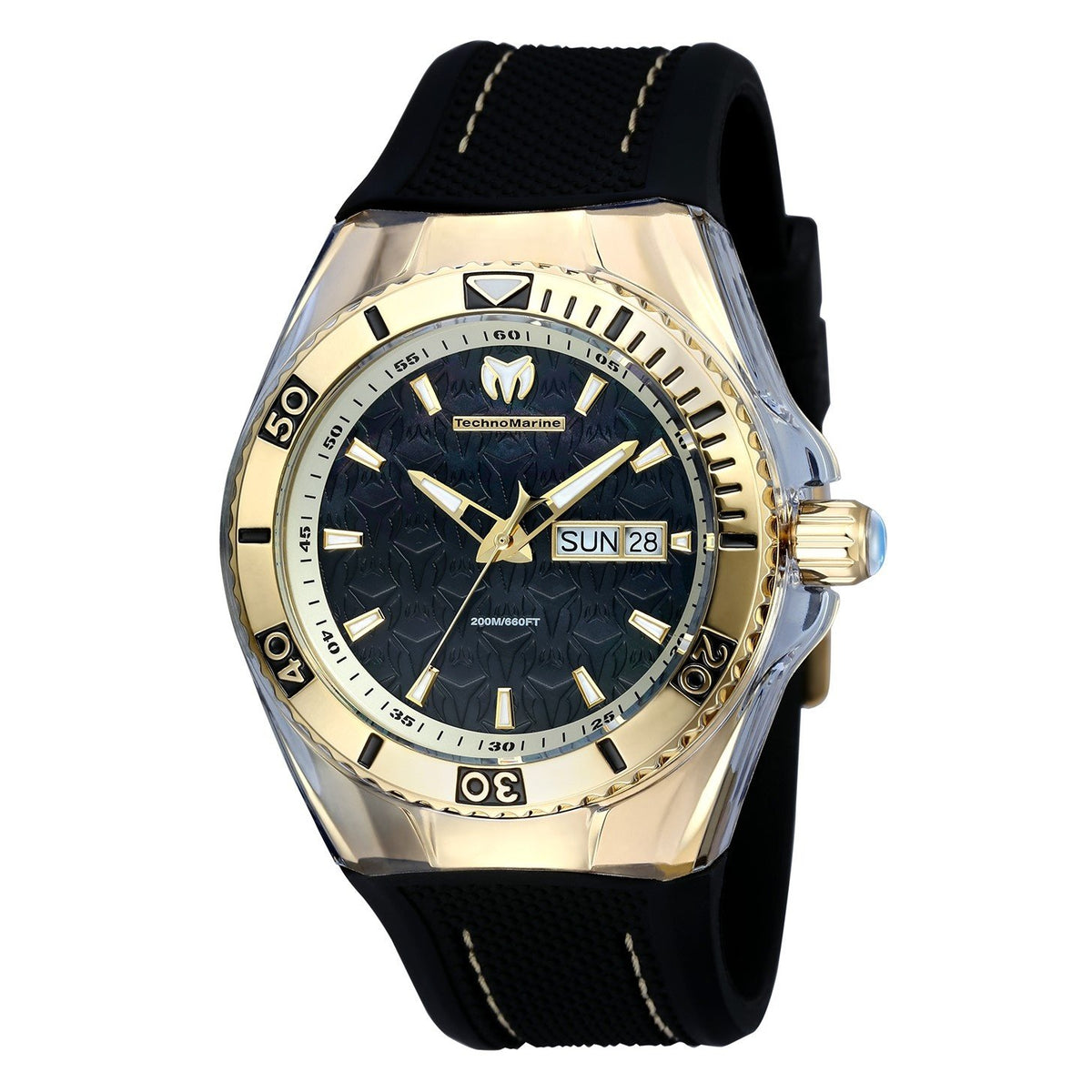 TechnoMarine Men&#39;s TM-115213 Cruise Monogram Black Silicone Watch