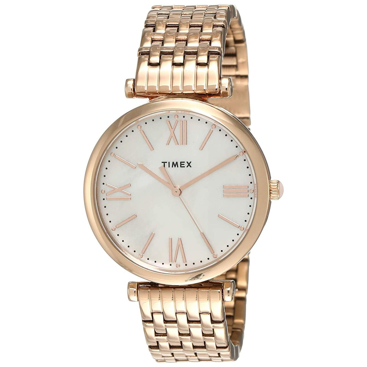 Timex Women&#39;s TW2T79200VQ Parisienne Rose Gold-Tone Stainless Steel Watch