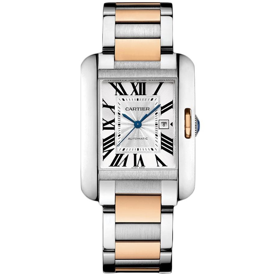 Cartier Women&#39;s W5310037 Tank Anglaise 18kt Rose Gold Automatic Two-Tone Stainless Steel Watch