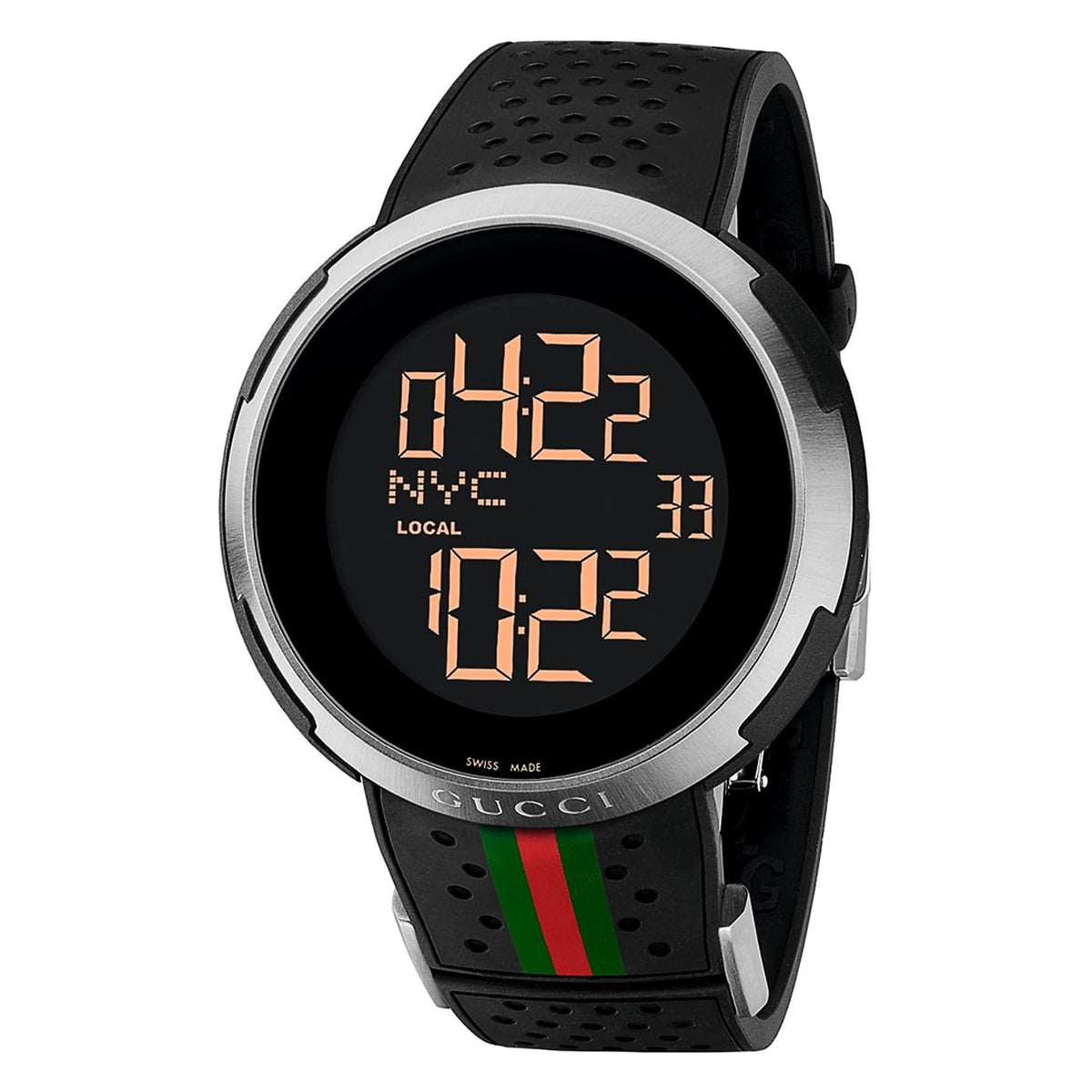 Gucci Men&#39;s YA114103 I-Gucci Digital Black Rubber Watch