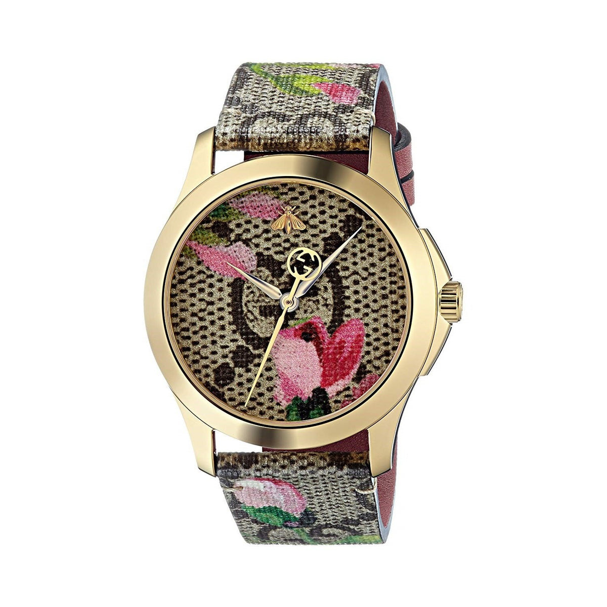 Gucci Women&#39;s YA1264038 G-Timeless Multicolored Canvas Watch