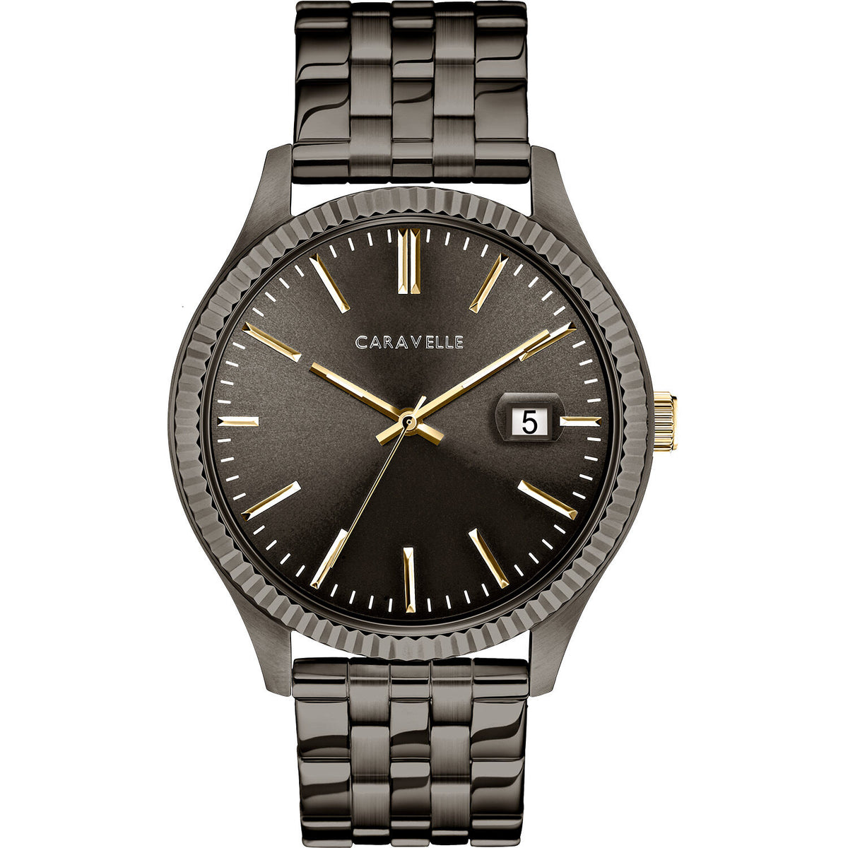 Bulova Caravelle by Bulova Men's Gunmetal Bracelet Quartz Watch - 45B149