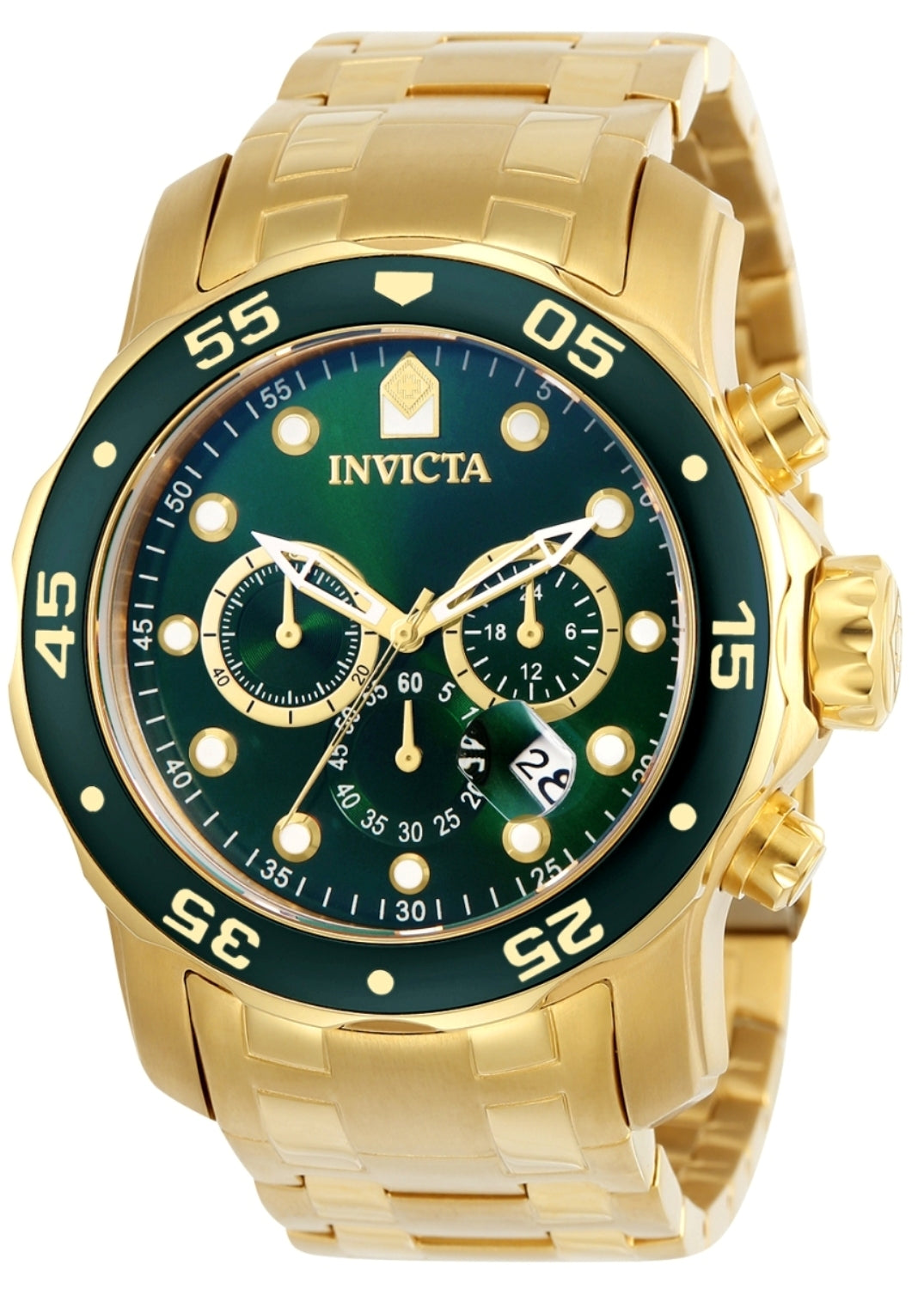 Invicta Men's 0075 Pro Diver Quartz Chronograph Green Dial Watch