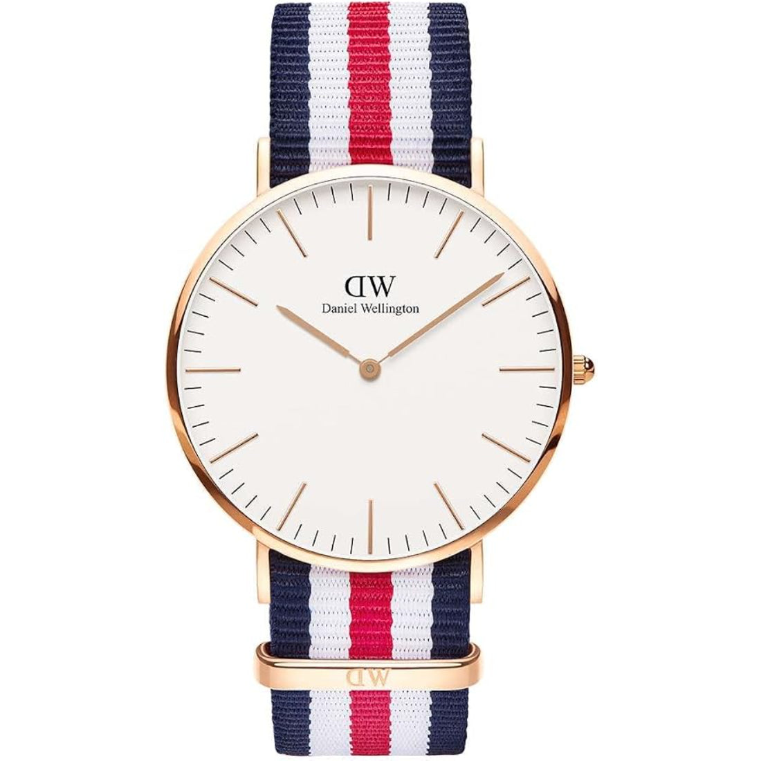 Daniel Wellington Canterbury Men's Red, White and Blue Striped (Multicolor) Strap Quartz Watch - 0102DW