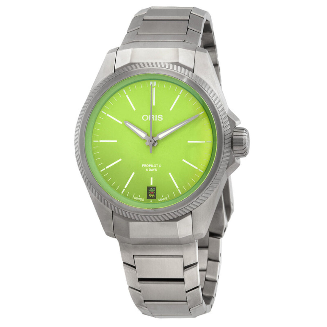 Oris ProPilot X Kermit Edition Men's Green Dial Automatic Watch 0140077787157SET