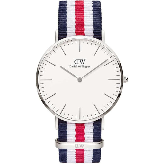 Daniel Wellington Canterbury Men's Multicolor-Blue, White and Red Strap Quartz Watch - 0202DW