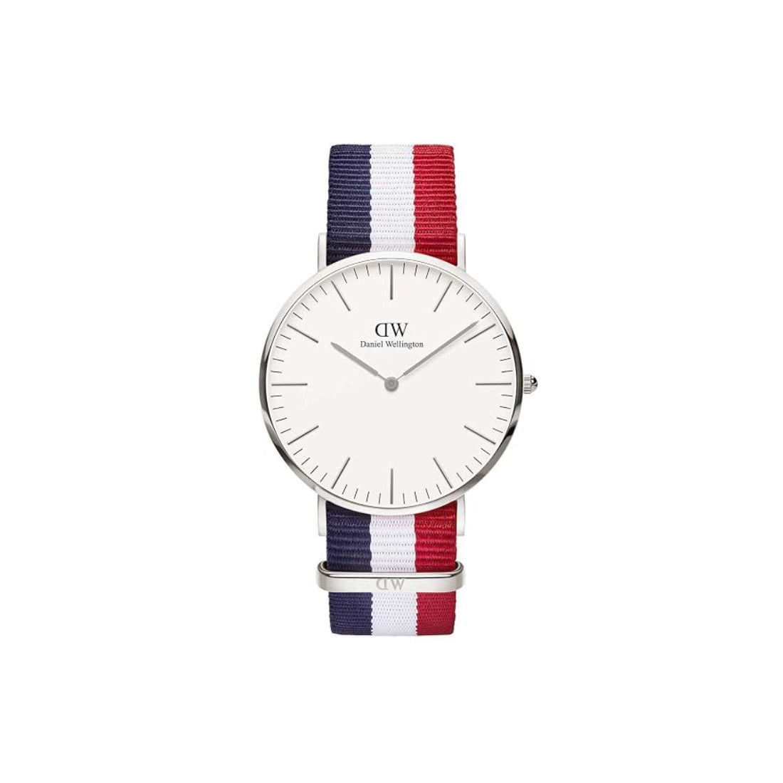 Daniel Wellington Cambridge Men's Multicolor-Blue, White and Red Strap Quartz Watch - 0203DW