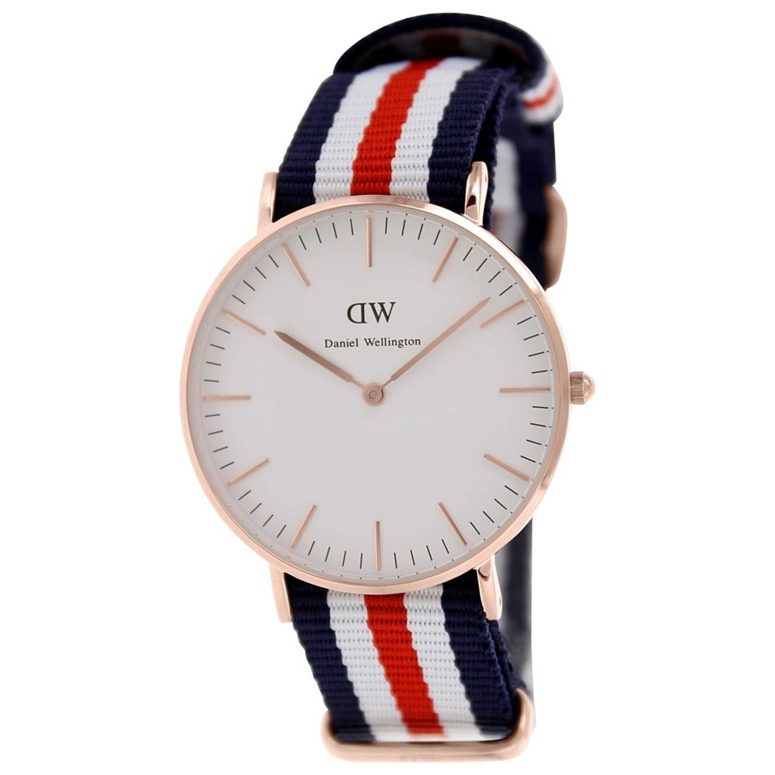 Daniel Wellington Canterbury Women's Multicolor-Blue, White and Red Strap Quartz Watch - 0502DW