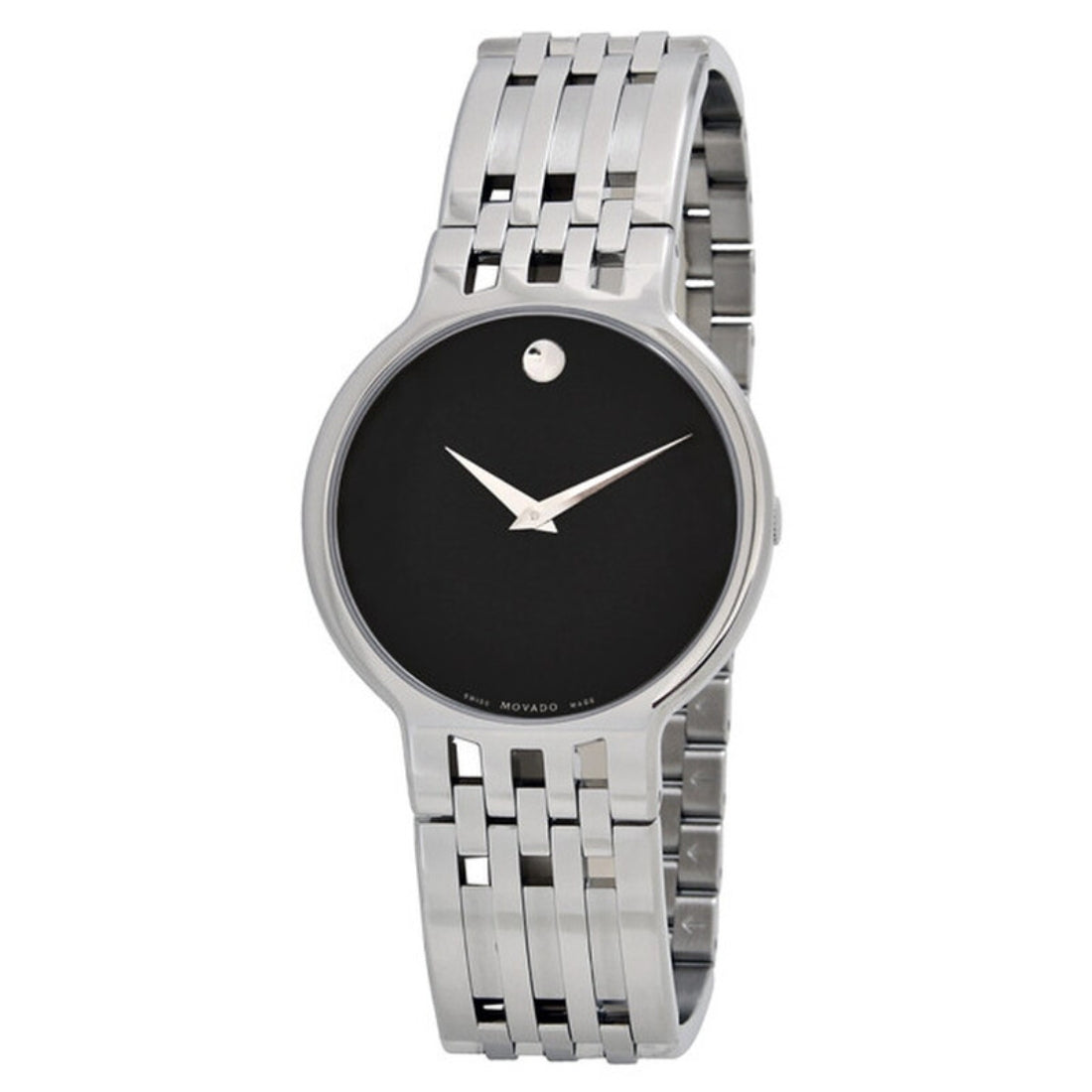 Movado Esperanza Men's Quartz Black Dial Stainless Steel Bracelet Watch 0606042