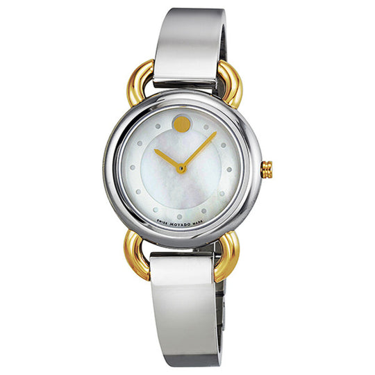 Movado Linio Women's Quartz White Mother-of-Pearl Dial Two-Tone Bracelet Watch 0606552
