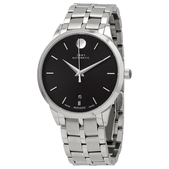 Movado 1881 Automatic Men's Black Dial Stainless Steel Bracelet Watch 0607461