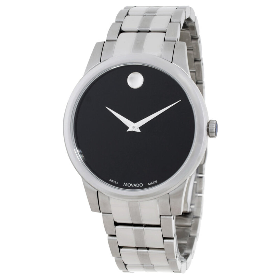 Movado Museum Classic Men's Quartz Black Dial Stainless Steel Bracelet Watch 0607533