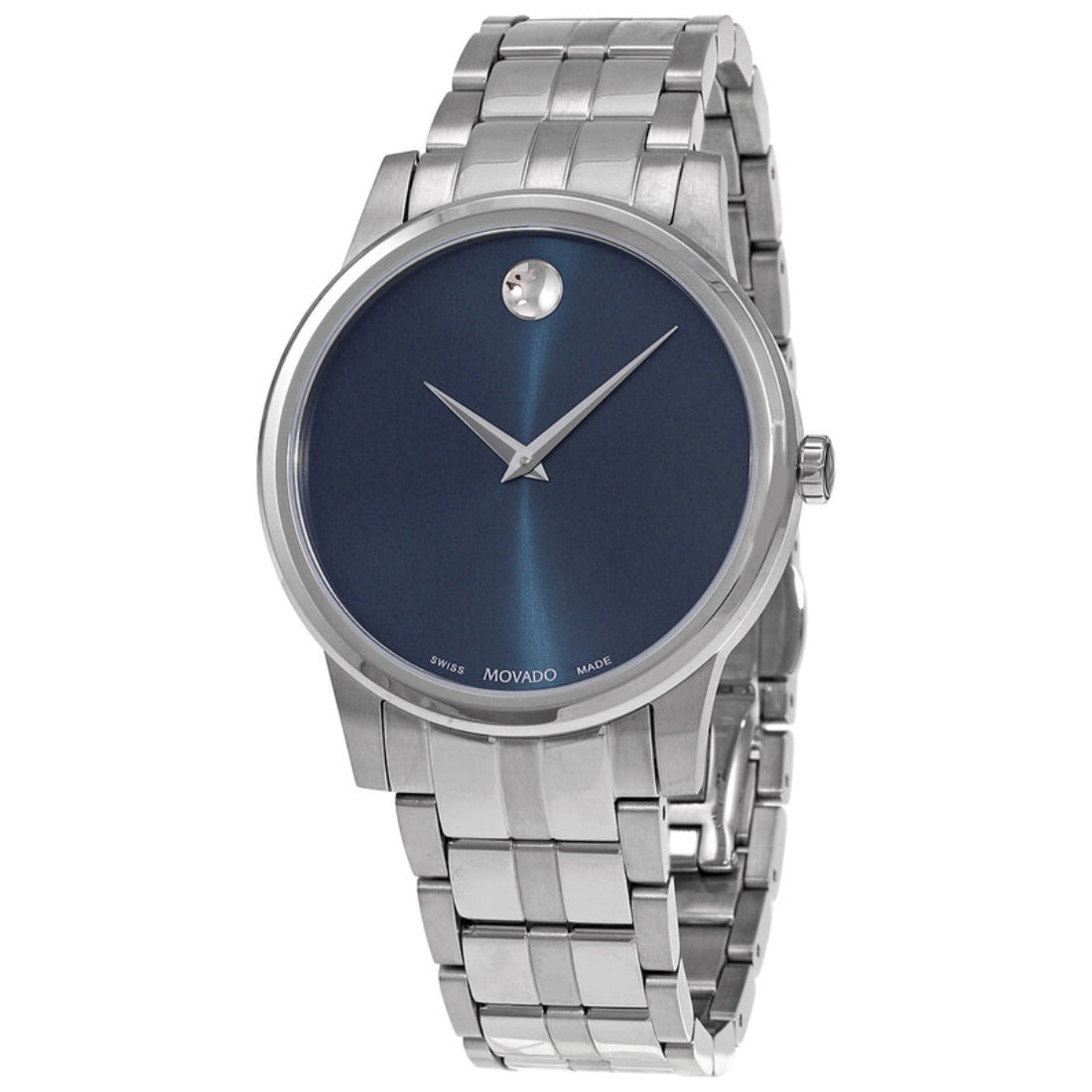 Movado Museum Classic Men's Quartz Blue Dial Stainless Steel Bracelet Watch 0607534