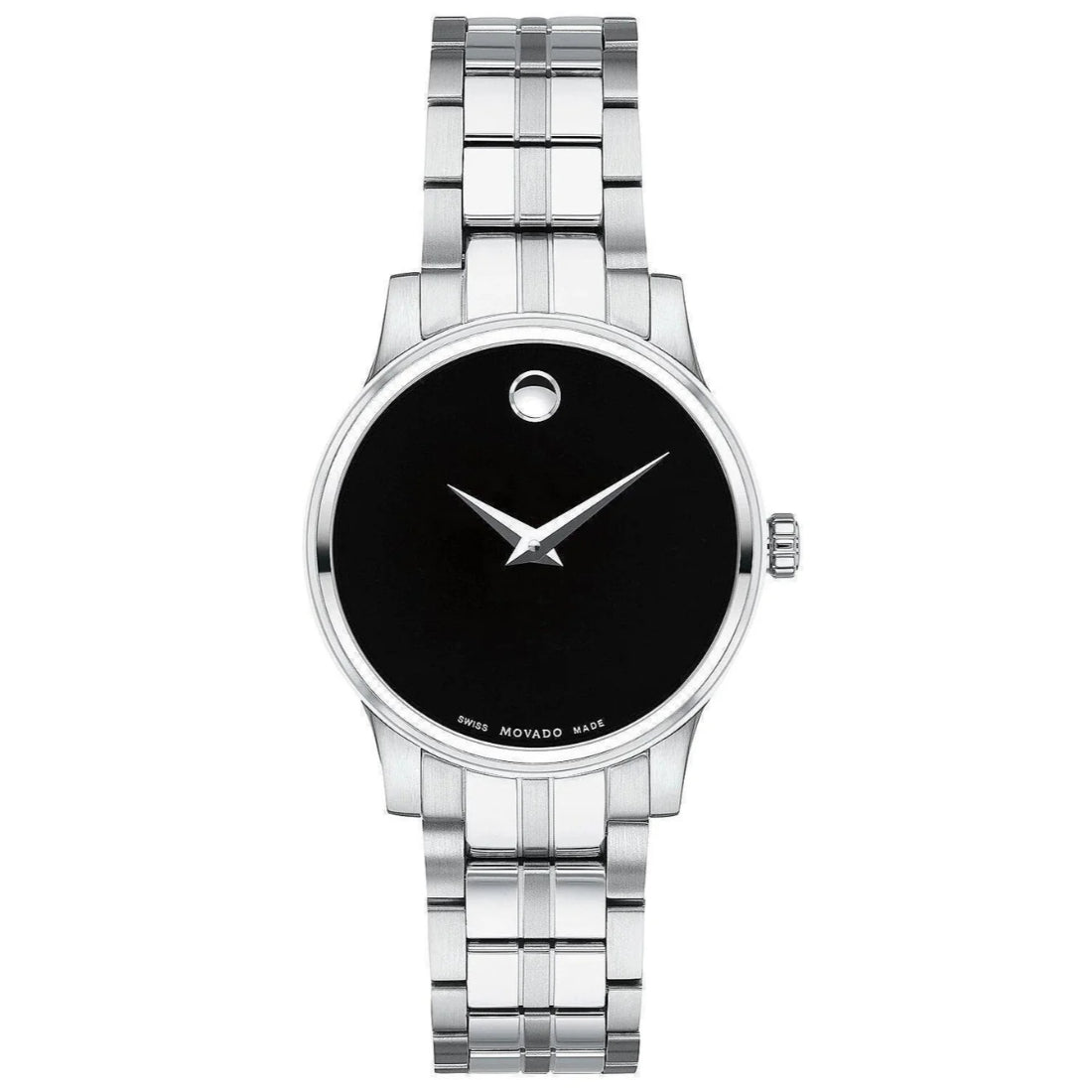 Movado Museum Classic Women's Quartz Black Dial Stainless Steel Bracelet Watch 0607537