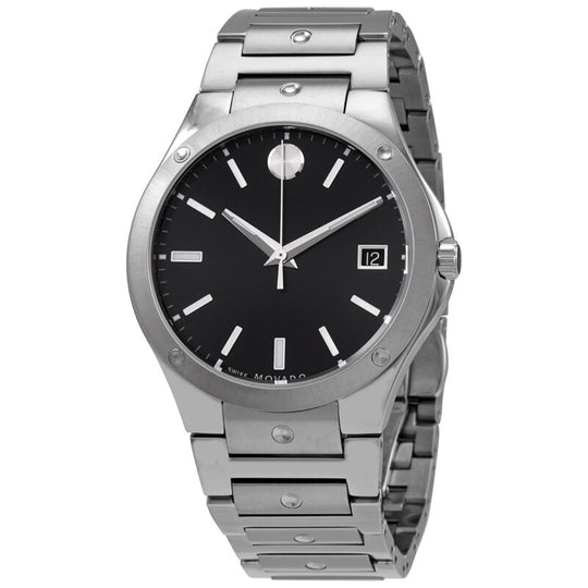 Movado SE Men's Quartz Black Dial Stainless Steel Bracelet Watch 0607541