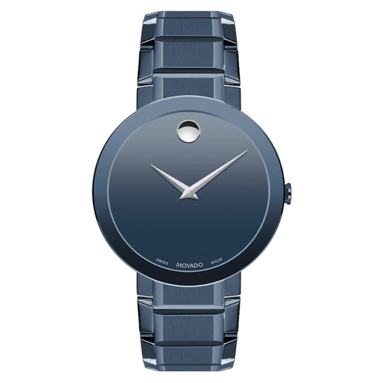 Movado Sapphire Men's Quartz Blue Dial Blue Stainless Steel Bracelet Watch 0607556