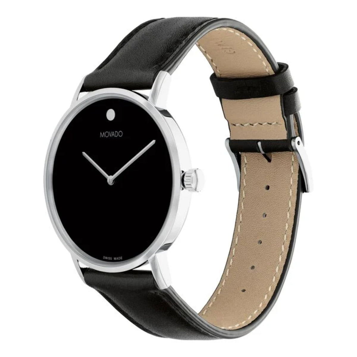Movado Unisex 0607589 Black Leather Watch