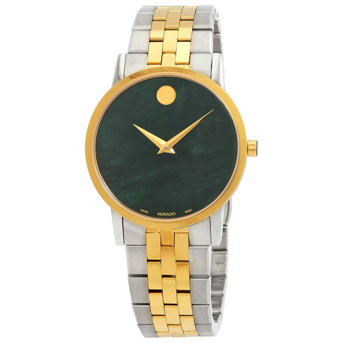 Movado Museum Classic Women's Quartz Green Mother-of-Pearl Dial Two-Tone Bracelet Watch 0607631