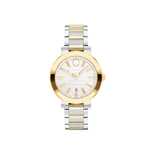 Movado Vizio Women's Quartz White Dial Two-Tone Bracelet Watch 0607637