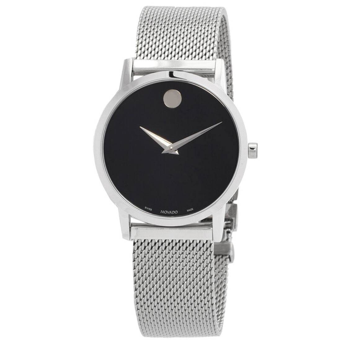 Movado Museum Classic Women's Quartz Black Dial Stainless Steel Bracelet Watch 0607646