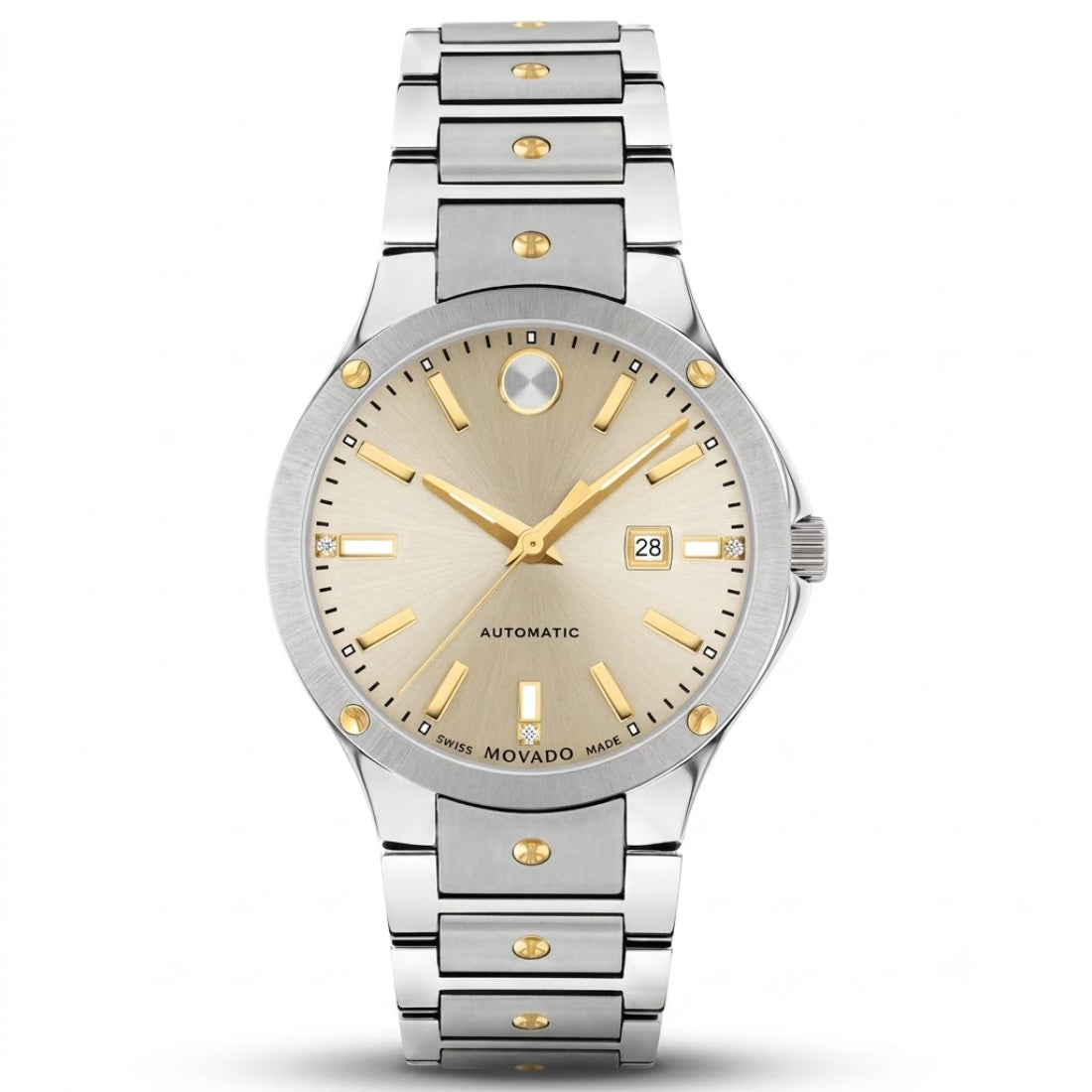 Movado SE Automatic Women's Champagne Dial Two-Tone Bracelet Watch 0607682