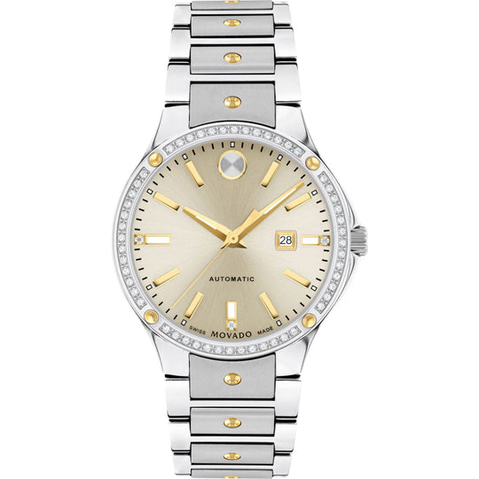 Movado SE Women's Automatic Champagne Dial Two-Tone Bracelet Watch 0607683