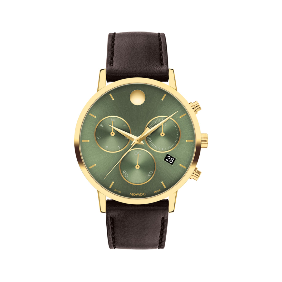 Movado Museum Classic Chronograph Men's Green Dial Quartz Watch 0607890