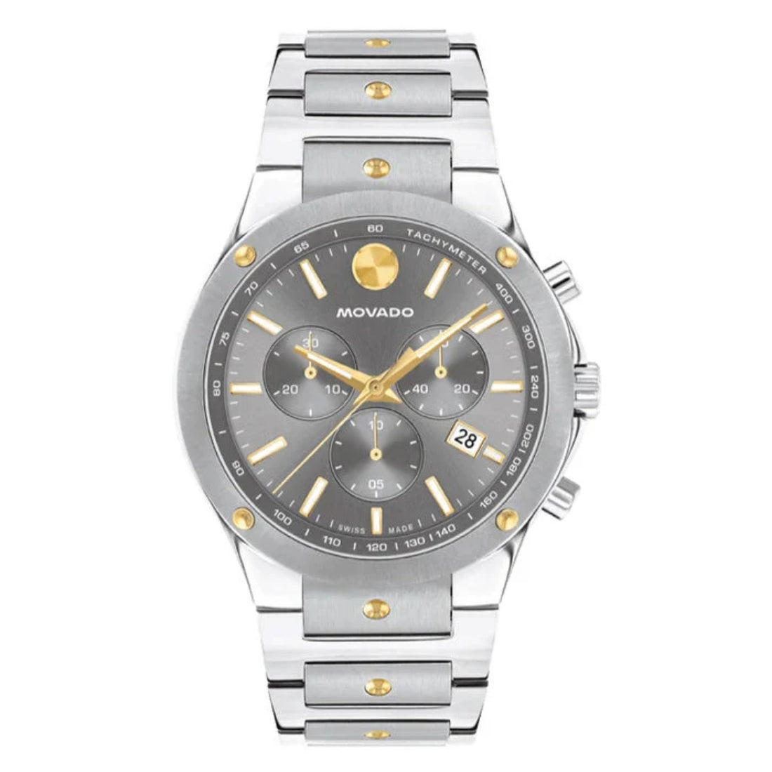Movado SE Men's Two-tone/Silver and Yellow Gold Bracelet Quartz Watch - 0607965