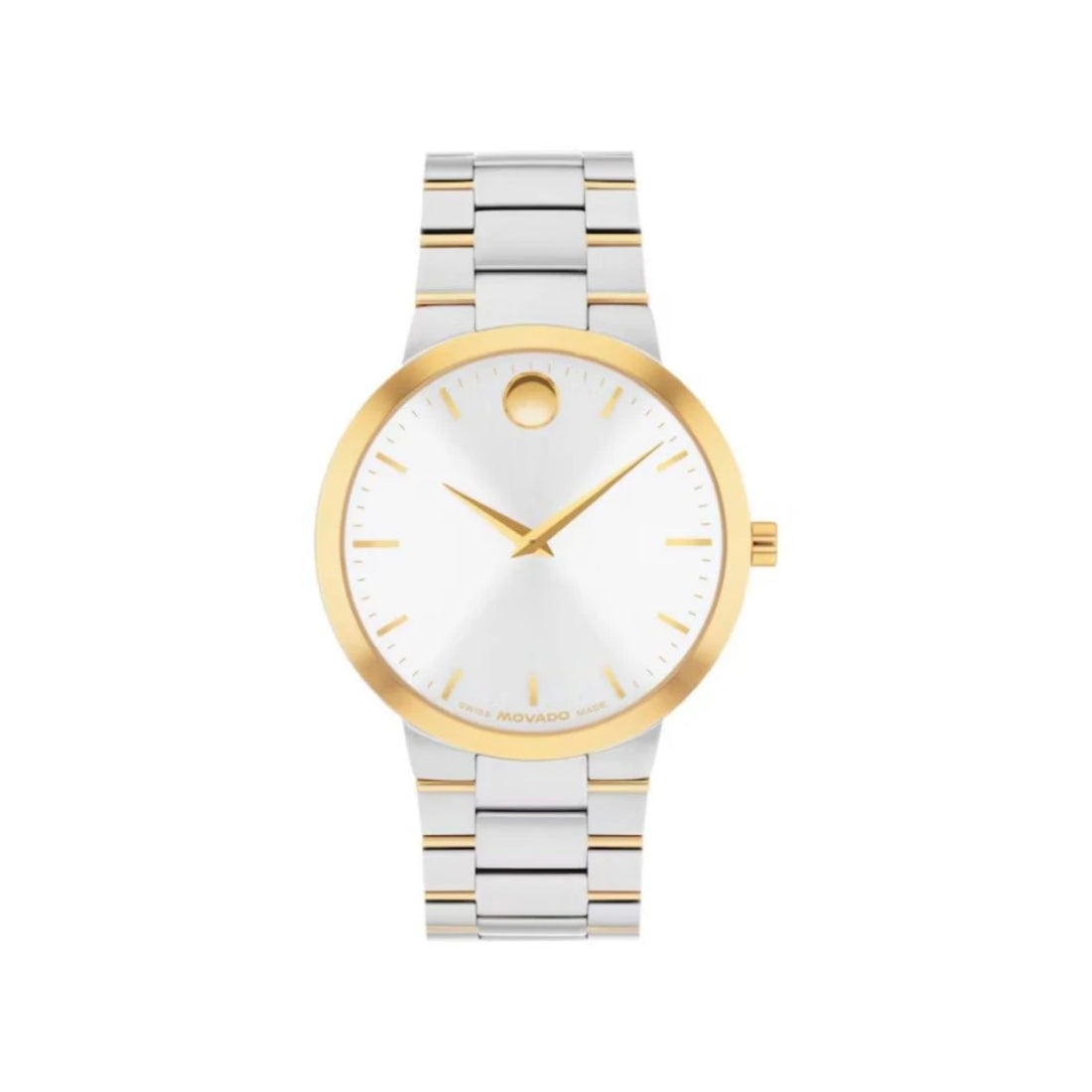 Movado Avalo Men's Silver, Gold Links Bracelet Quartz Watch - 0607996