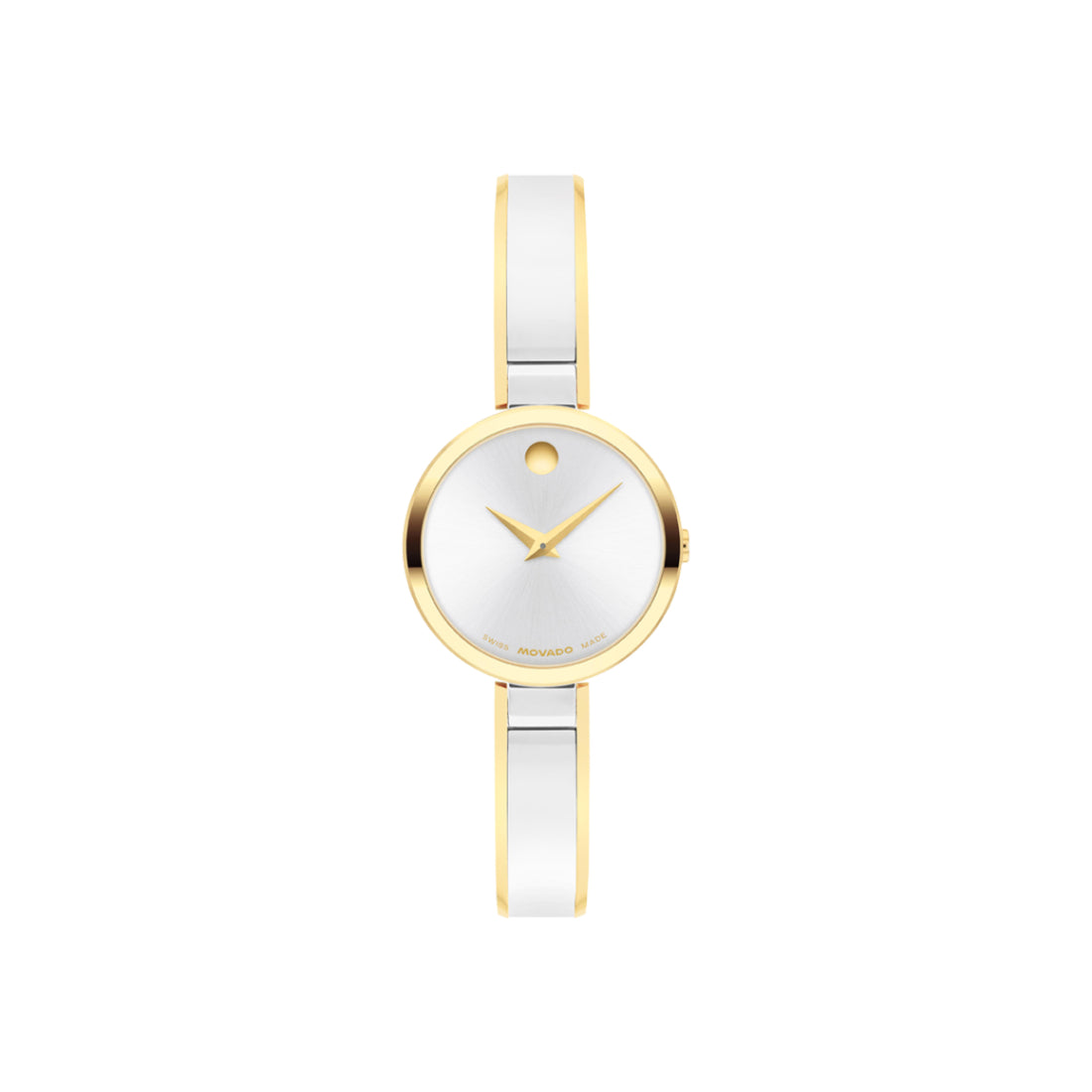 Movado Moda Women's Silver White Sunray Dial Quartz Watch 0608012