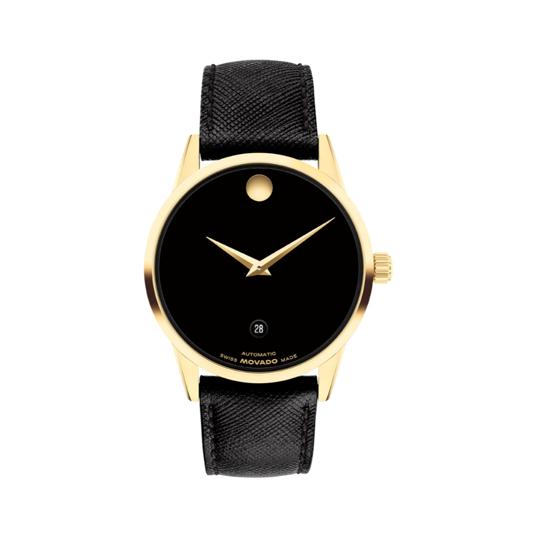Movado Museum Classic Men's Black Strap Automatic Watch - 0608025