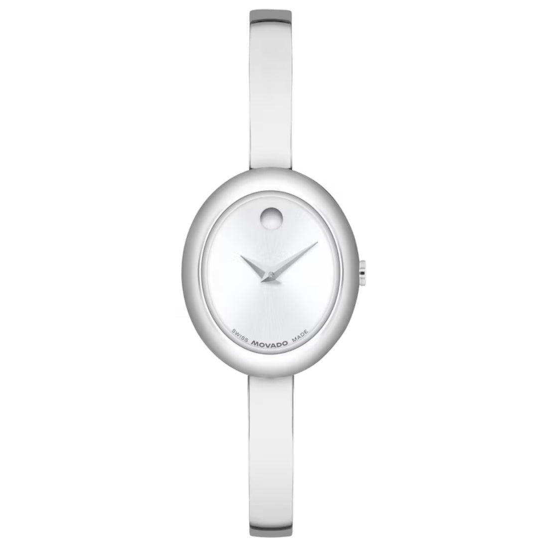 Movado Museum Bangle Women's Silver White Sunray Dial Quartz Watch 0608070