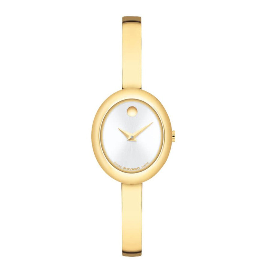 Movado Museum Bangle Women's Silver White Sunray Dial Quartz Watch 0608072
