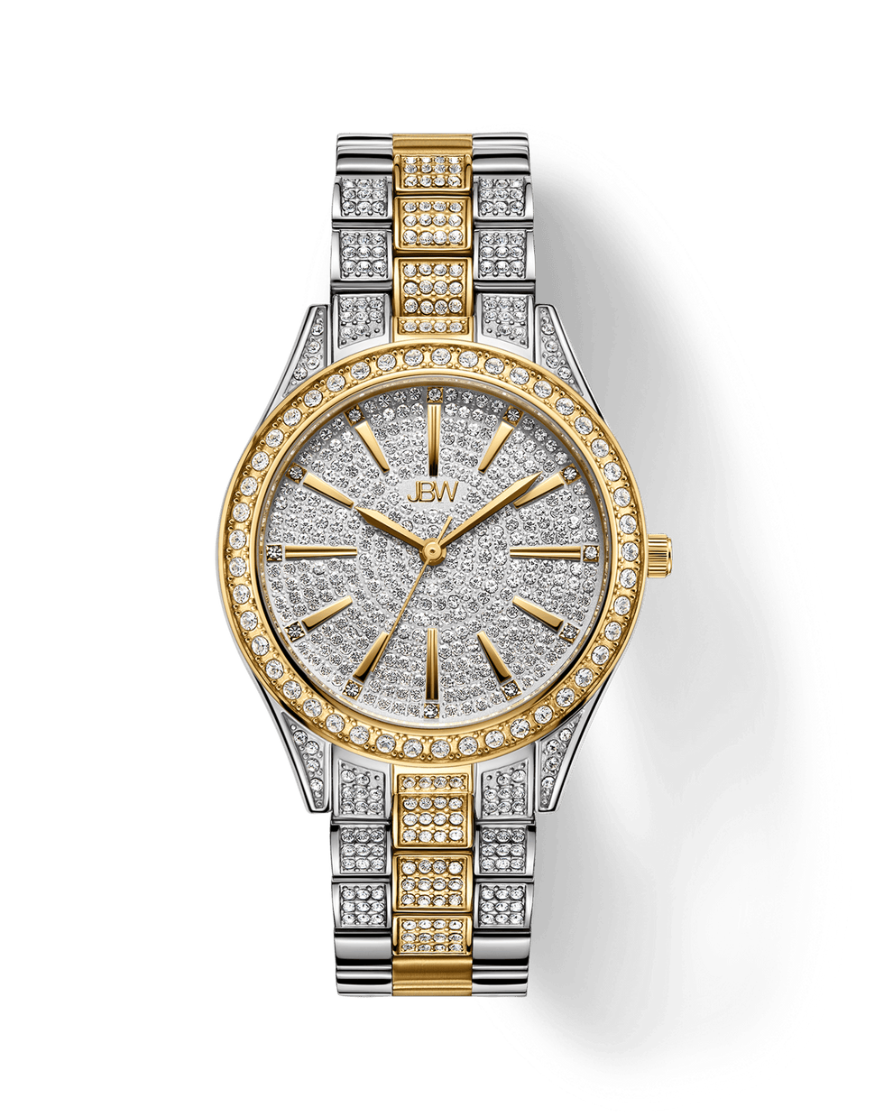GRAND TIME Cristal 34 Women's Two-tone/Silver and Gold Bracelet Quartz Watch - J6383D