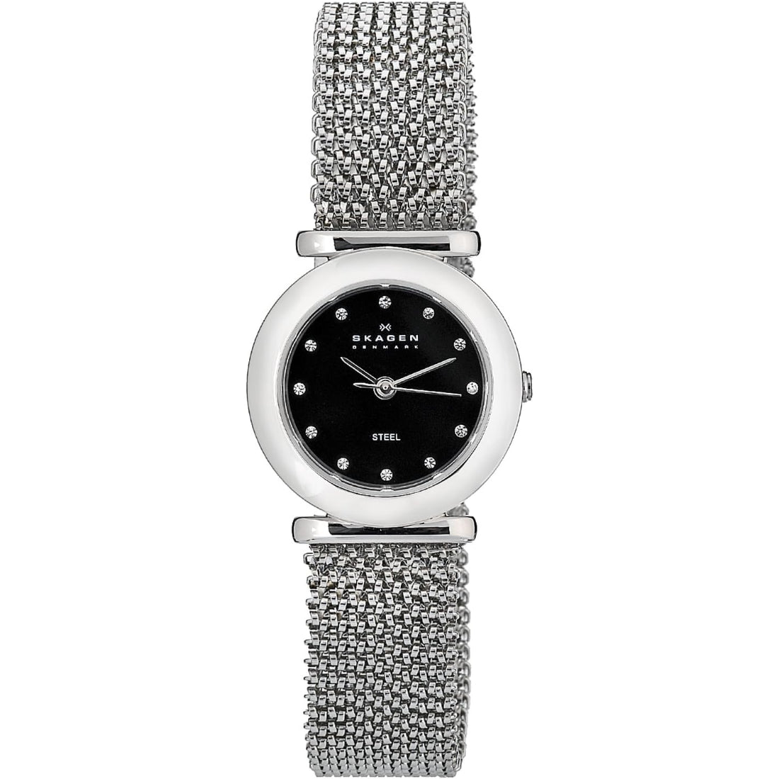 Skagen Classic Women's Black Dial Stainless Steel Quartz Watch 107SSSB1